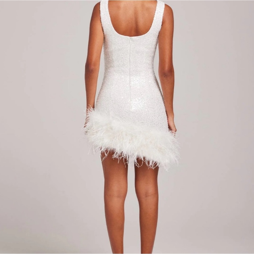 NADINE MERABI White Sleeveless Sheath Dress